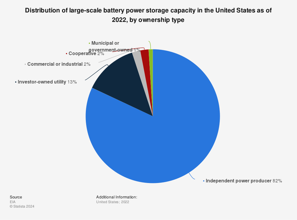 Statistic: Distribution of large-scale battery storage capacity in the United States as of 2019, by ownership type | Statista