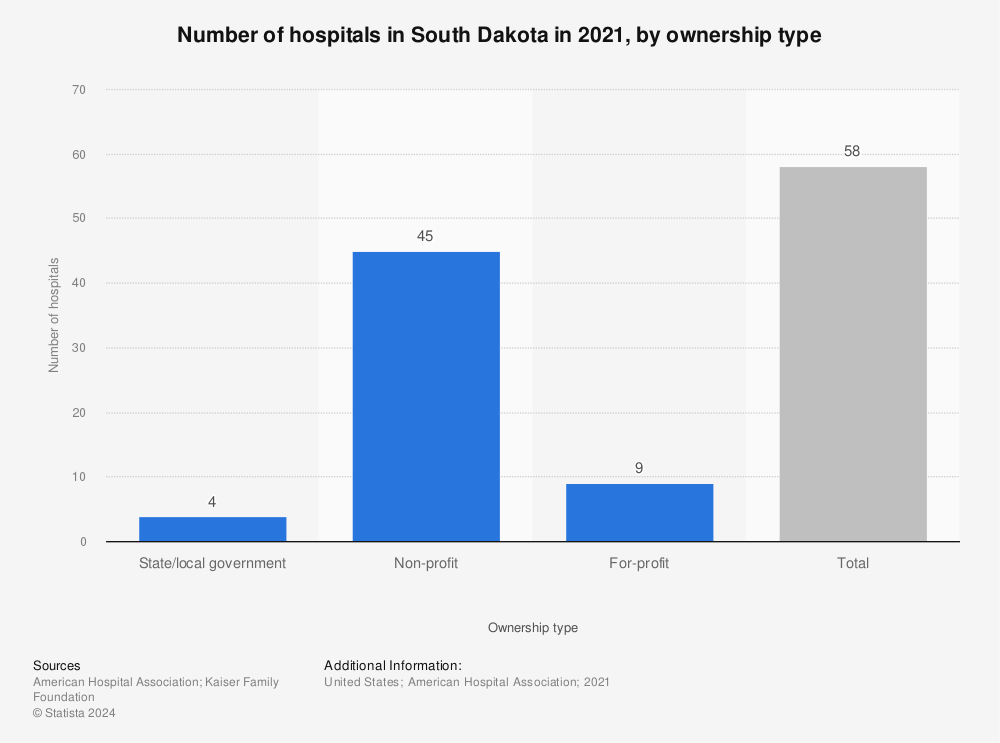 Statistic: Number of hospitals in South Dakota in 2021, by ownership type | Statista
